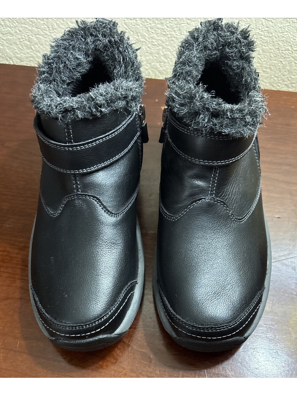 Orthofeet Women Orthopedic Leather Siena Black Ankle Boots Size 8 Wide - Picture 4 of 8